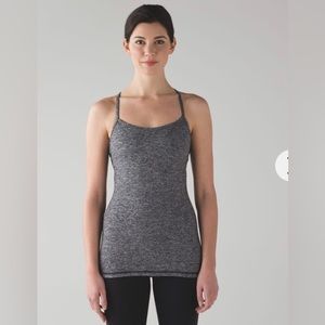 Lululemon Power Y Tank Size Heathered Black size 6